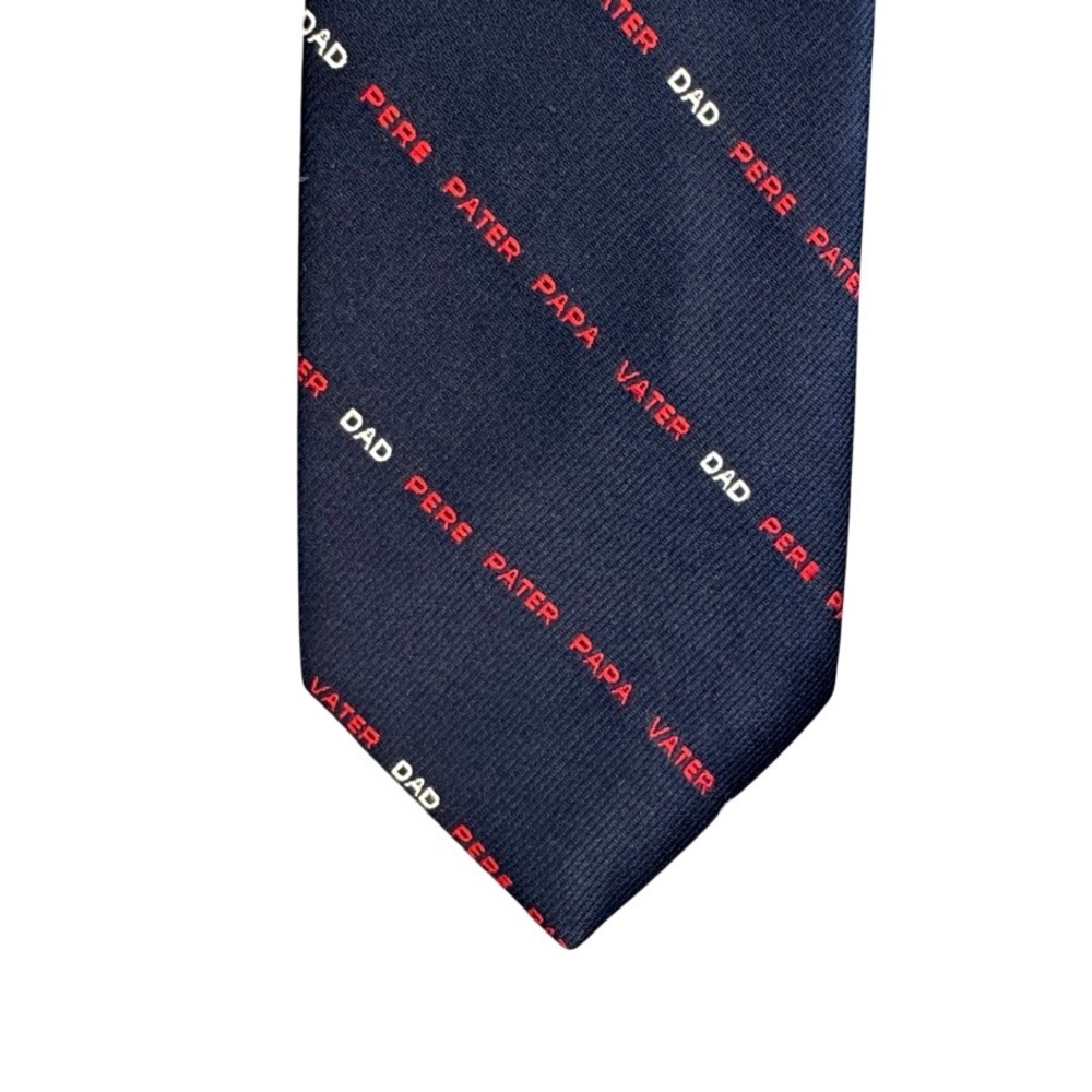 Pintail Mens Navy Blue Multilingual Dad Father Theme Polyester Necktie Tie